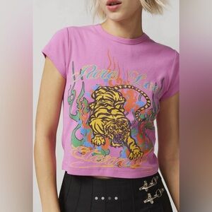 Pink Pure Love Tiger Baby Tee. Size medium.